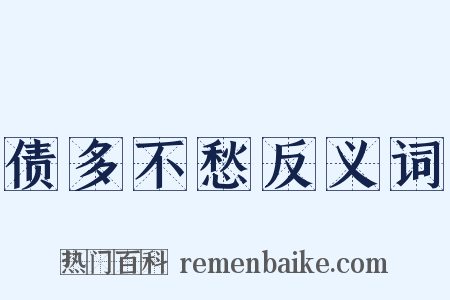 债多不愁反义词是什么意思的图片